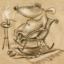 Схема вышивки «Довольный Мышь)»