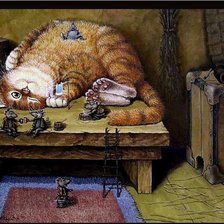 Схема вышивки «Ленивый кот»