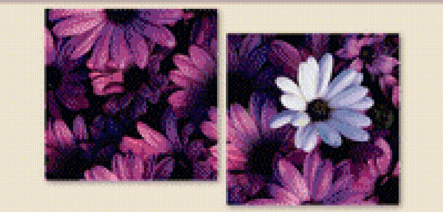 цветочки - букет, триптих, цветы - предпросмотр