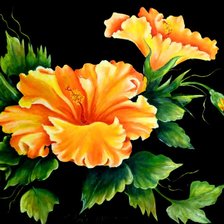 Схема вышивки «цветы на чёрном»