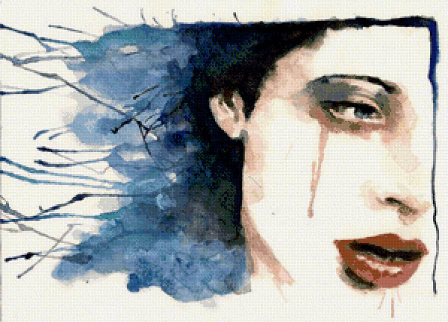 портрет девушки - девушка, акварель, портрет, арт - предпросмотр