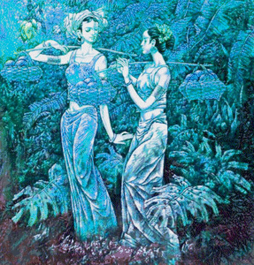 живопись - китай, девушка - предпросмотр