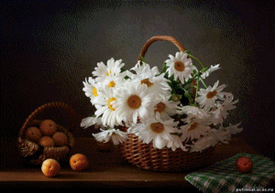 натюрмотр, ромашки - натюрморт, ромашки - предпросмотр