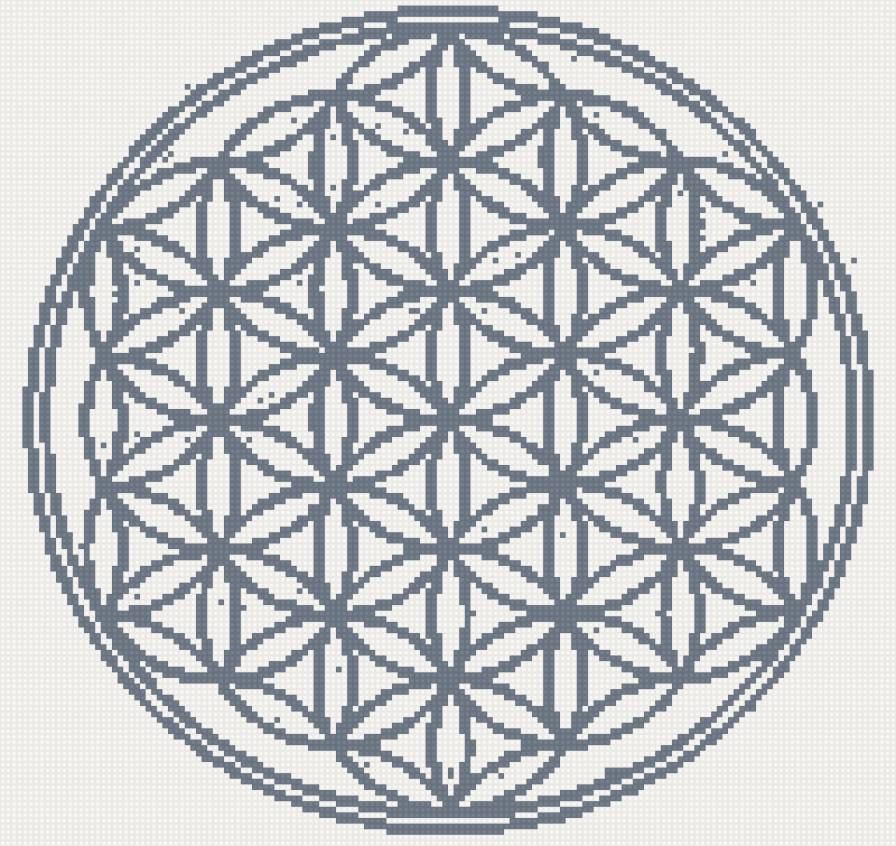 цветок жизни - цветок жизни, монохром, подушка - предпросмотр