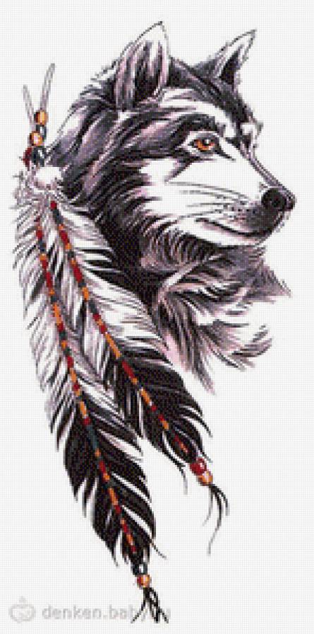 Волк - ловец снов, волки, тотем, индейцы, животные - предпросмотр