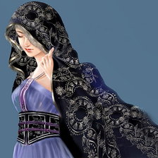 Схема вышивки «Загадочная девушка»