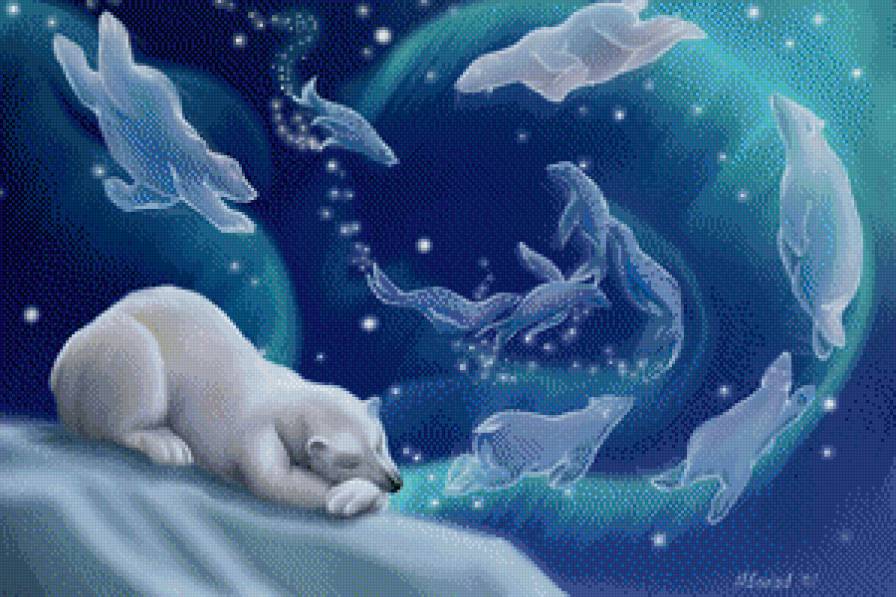 Длинная полярная ночь - фэнтези, зима, животные, медведи - предпросмотр