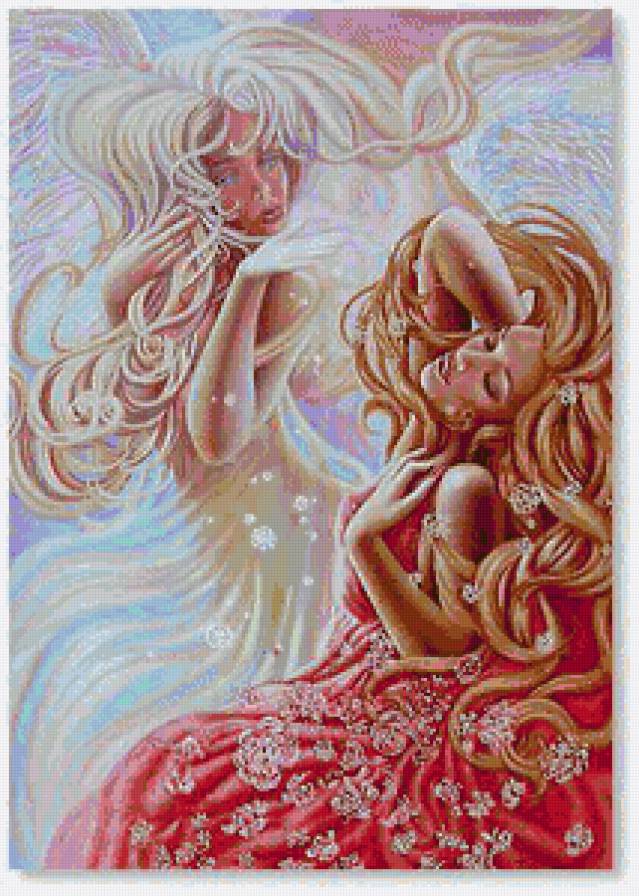 встреча зимы и лета - девушки - предпросмотр