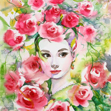 Схема вышивки «девушка цвнток»