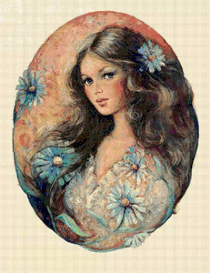 портрет в цветах - цветы, девушка, портрет - предпросмотр