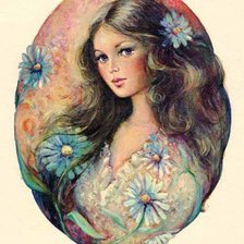 Схема вышивки «портрет в цветах»