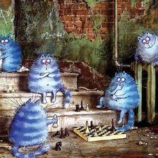 Схема вышивки «Синие коты.»