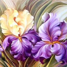 Схема вышивки «ирисы»