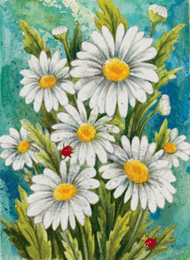 ромашки - картина цветы - предпросмотр