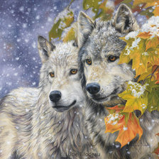 Схема вышивки «волки»