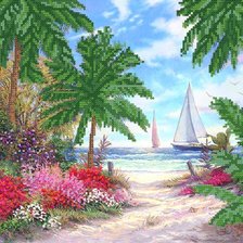 Схема вышивки «вид на море»