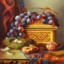 Схема вышивки «Натюрморт с виноградом»