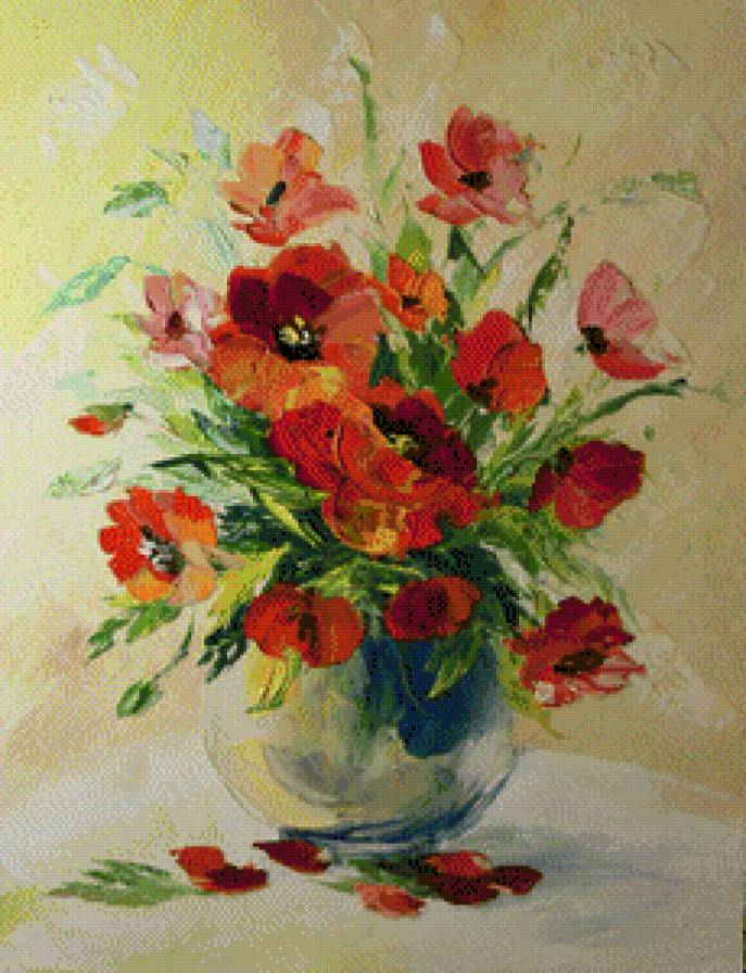 Букет маков - цветы, живопись, букеты, маки - предпросмотр