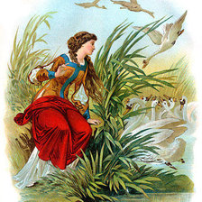 Схема вышивки «гуси лебеди»