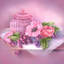 Схема вышивки «розовый натюрморт»