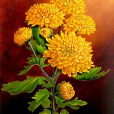 Схема вышивки «желтые хризантемы»