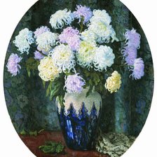 Схема вышивки «СЕРИЯ "БУКЕТЫ". ВАЗА С ХРИЗАНТЕМАМИ»