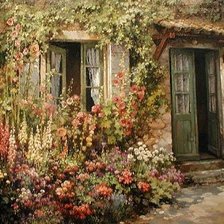 Схема вышивки «дворик у дома»