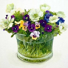 Схема вышивки «Анютины глазки.»