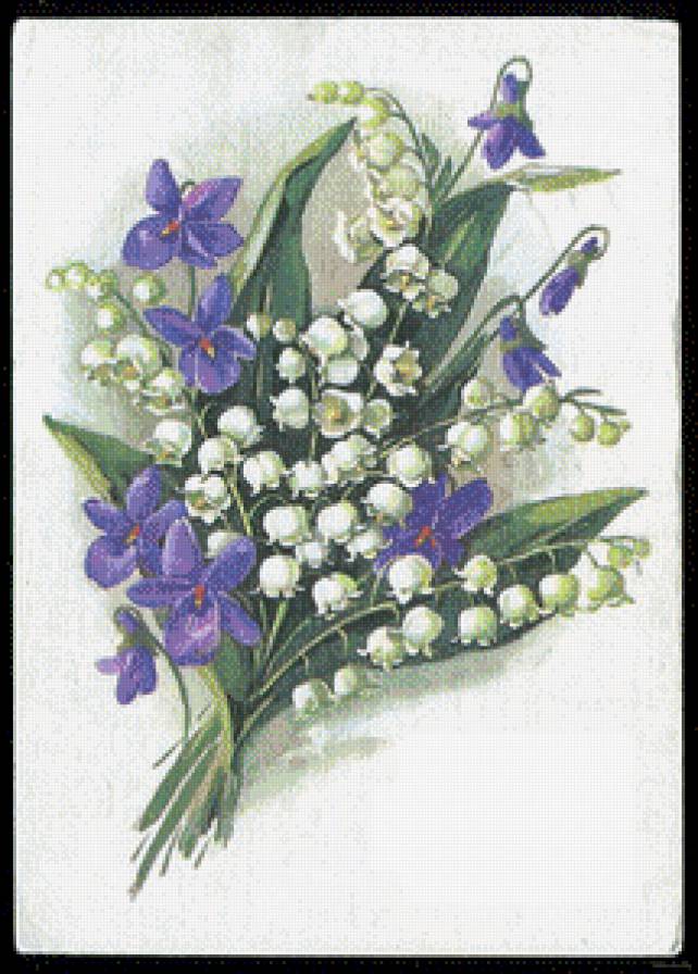 Весенний букет - живопись, цветы, акварель, ландыши, букеты - предпросмотр