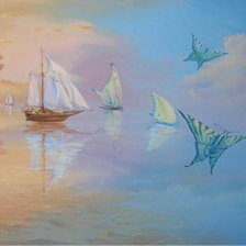 Схема вышивки «Парусники и бабочки»