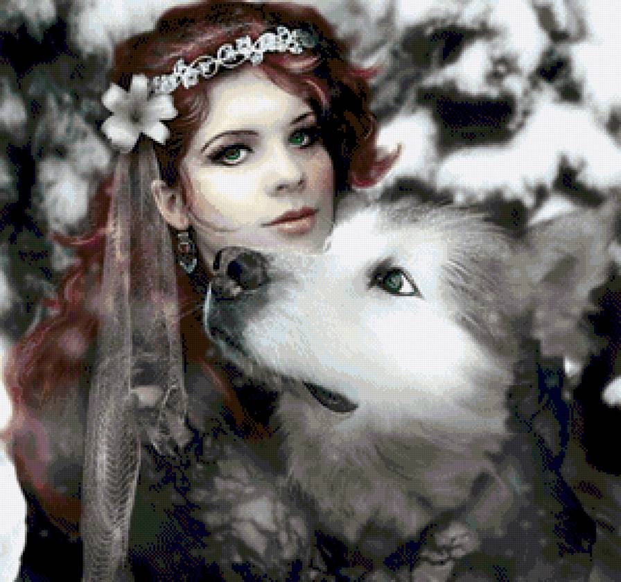 защитник - волк, девушка - предпросмотр