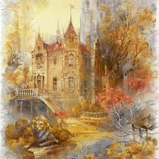 Схема вышивки «старый замок»