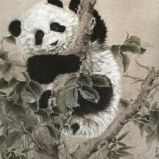 Схема вышивки «панда»