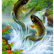 Схема вышивки «карпы»