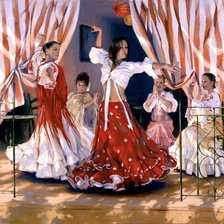 Схема вышивки «фламенко»