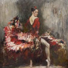 Схема вышивки «фламенко»