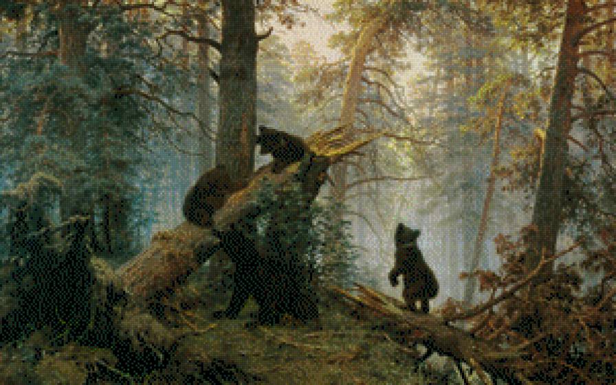 "Утро в лесу" Шишкин - картина, живопись - предпросмотр