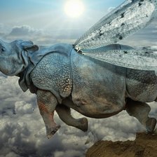 Схема вышивки «крылатый носорог»