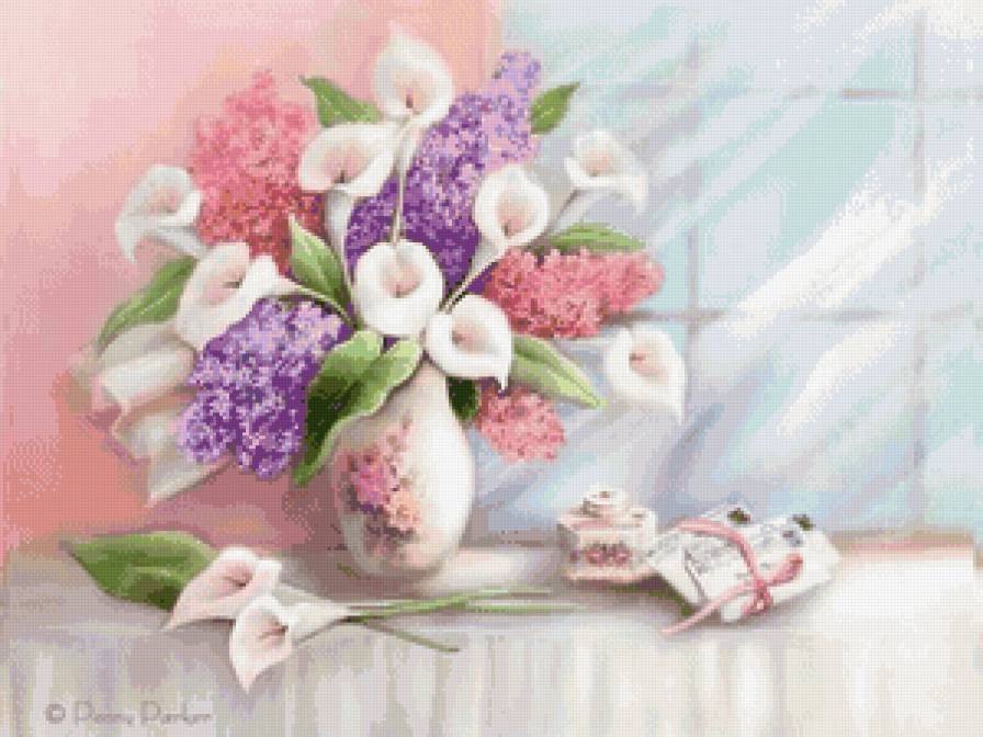 цветочный натюрморт - натюрморт, цветы - предпросмотр