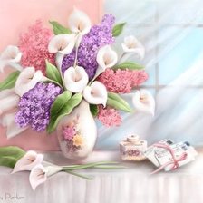 Схема вышивки «цветочный натюрморт»