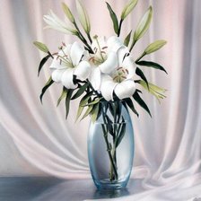 Схема вышивки «букет белых лилий»