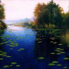 Схема вышивки «Голубое озеро»