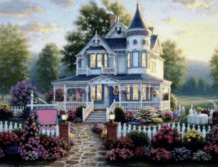 домик в цвету - дом, цветы - предпросмотр