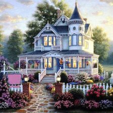 домик в цвету