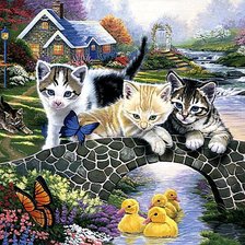 Схема вышивки «Котята и утята»