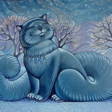 Схема вышивки «Зимний кот»