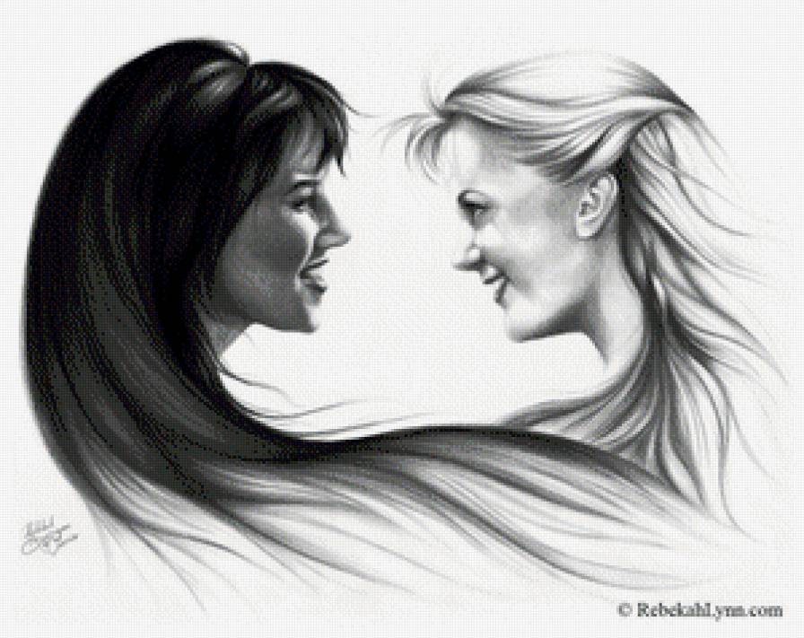 Девушки - монохром, девушка, красавица - предпросмотр