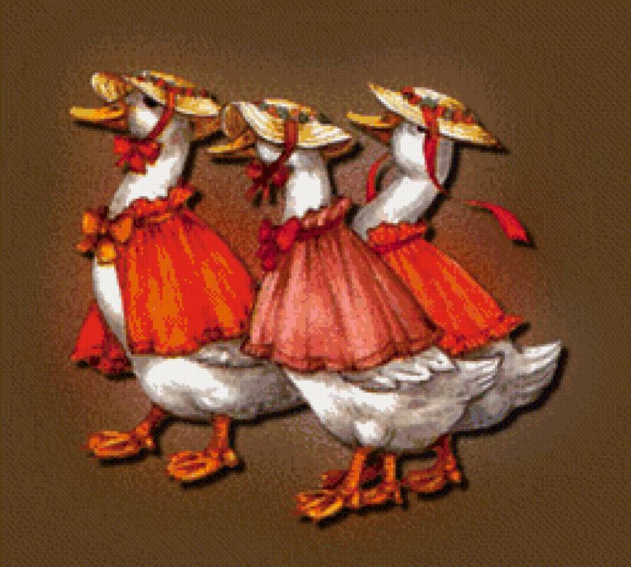 уточки-барышни - картина детская - предпросмотр