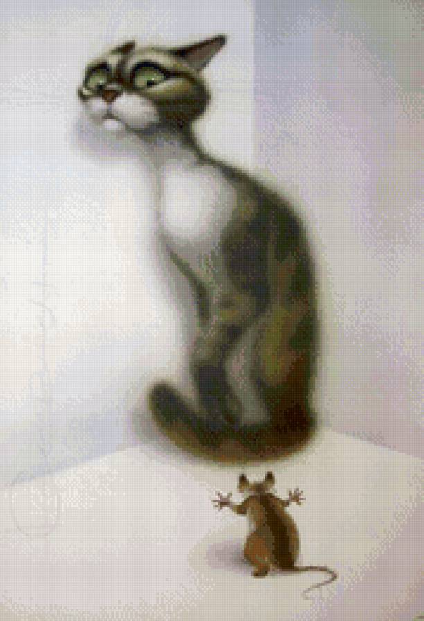 Испугался - кошка, мышь - предпросмотр