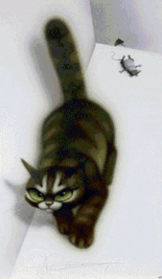 Недовольный - мышь, кот - предпросмотр